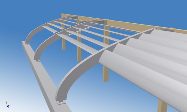 Elliptische Tr�ger mit Aluminium-Lamellen 2